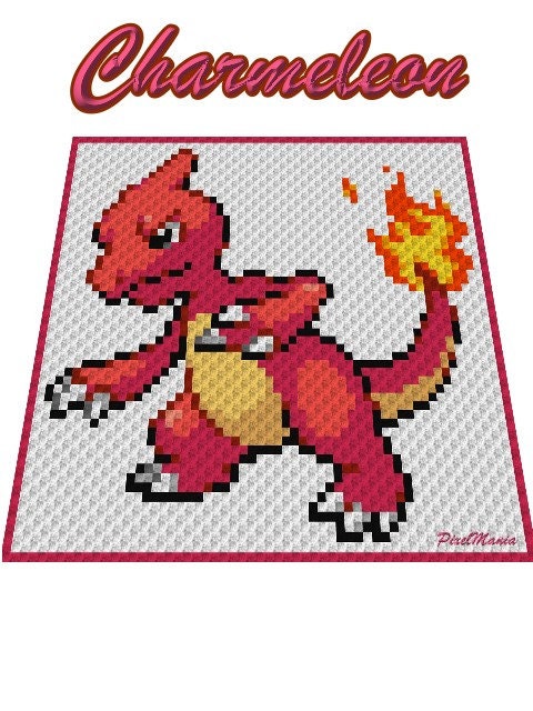 BUNDLE - Glumanda, Glutexo, Glurak - POKÉMON inspirierte C2C - Häkelmuster