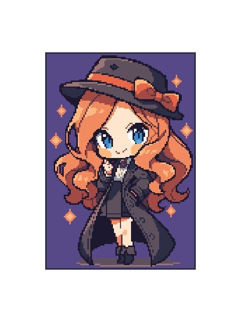 LITTLE DETECTIVE GIRL, Grafik für fM Häkeldecke