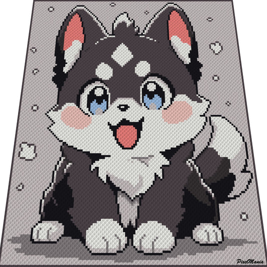 HUSKY, graphic for C2C crochet blanket