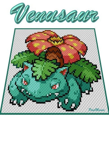 BISAFLOR - POKÉMON inspirierte C2C - Häkelmuster