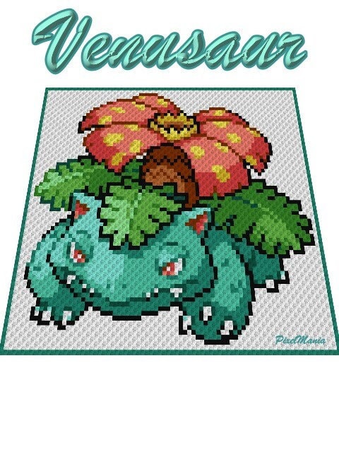 BISAFLOR - POKÉMON inspirierte C2C - Häkelmuster