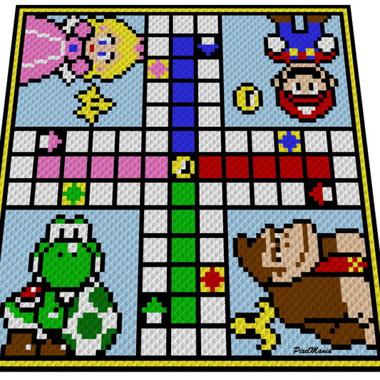 LUDO, Mensch ärgere dich nicht - Häkelmuster für C2C