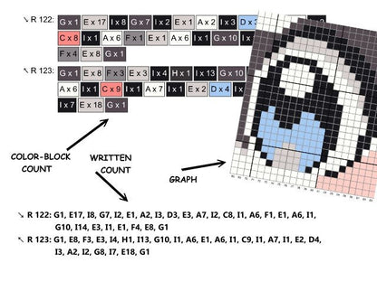 HUSKY, graphic for C2C crochet blanket