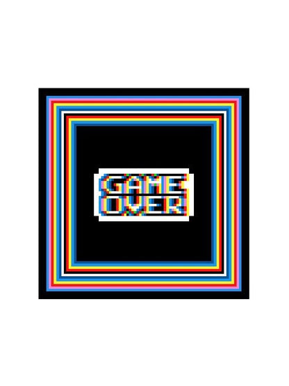 GAME OVER -  Häkelmuster, Grafik für C2C, Häkeldecke Ecke zu Ecke,  mit geschriebener & Farb-Block Anleitung
