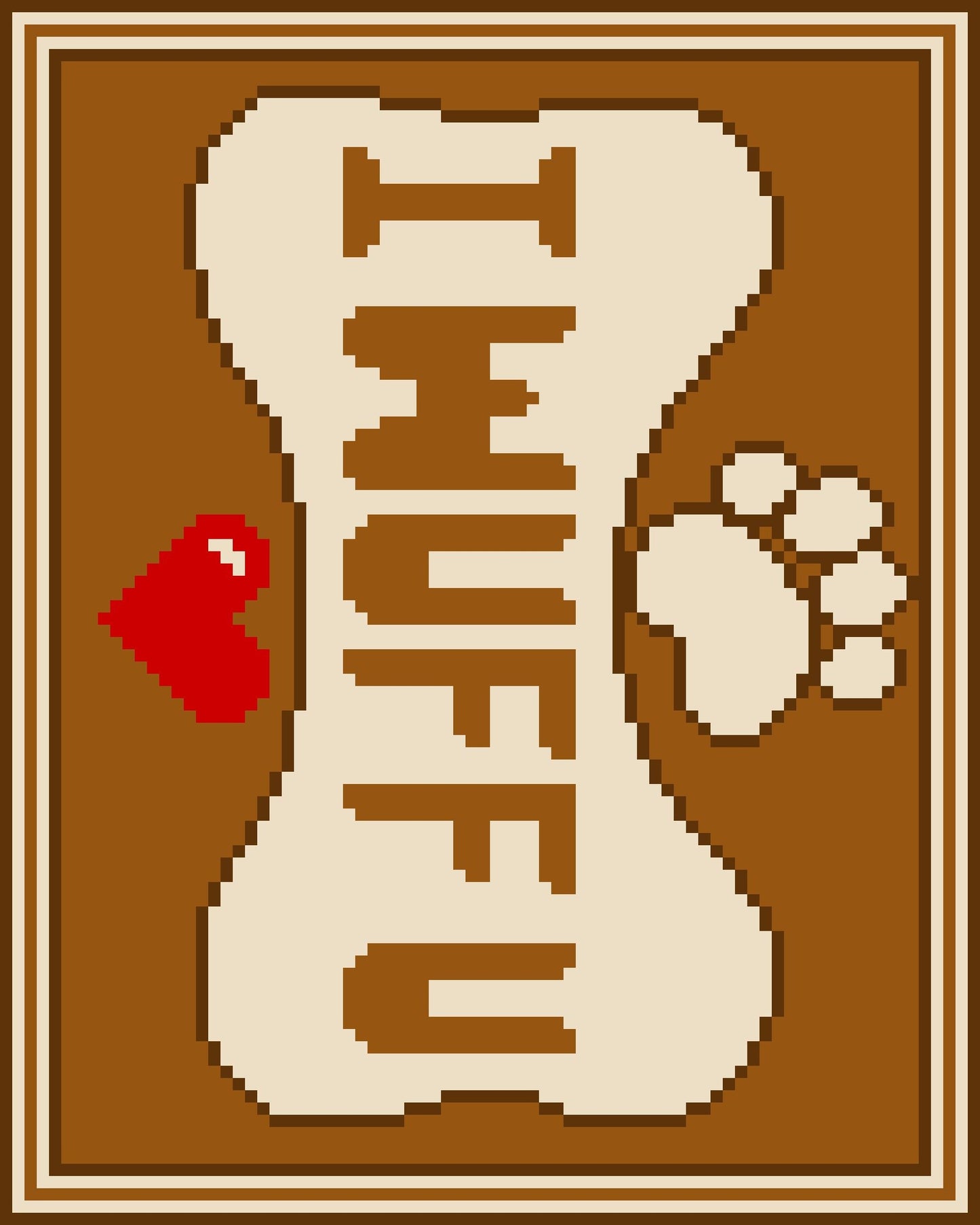I WUFF U, Häkelmuster, Grafik für C2C, Häkeldecke Ecke zu Ecke,  mit geschriebener & Farb-Block Anleitung