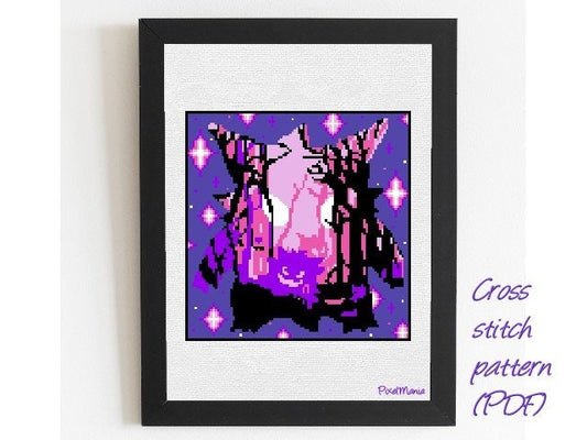 GENGAR - modern CROSS STITCH PATTERN - Pokémon