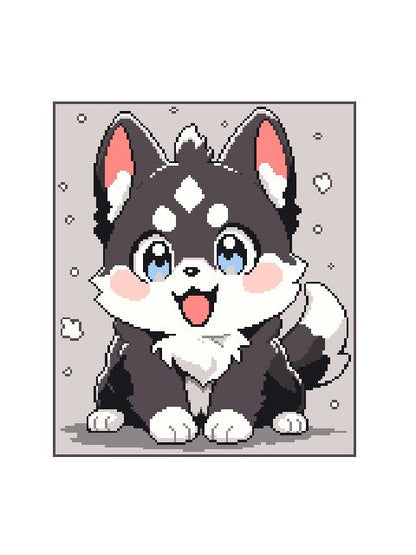 HUSKY, graphic for C2C crochet blanket