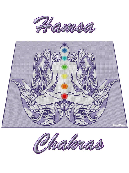 CHAKRAS - HAMSA, Grafik für C2C & mini C2C Häkeldecke