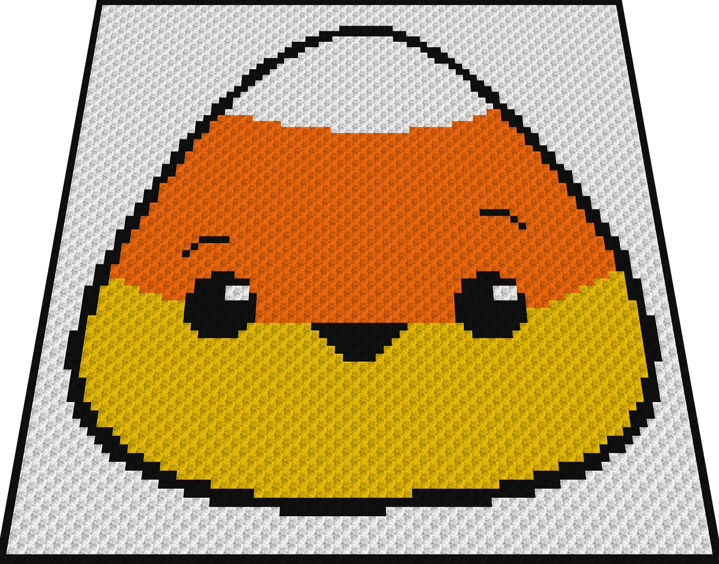 CANDY CORN -  Häkelmuster, Grafik für C2C, Häkeldecke Ecke zu Ecke,  mit geschriebener & Farb-Block Anleitung Zuckerhut, Halloween