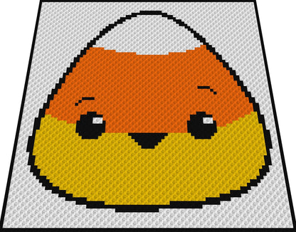 CANDY CORN -  Häkelmuster, Grafik für C2C, Häkeldecke Ecke zu Ecke,  mit geschriebener & Farb-Block Anleitung Zuckerhut, Halloween
