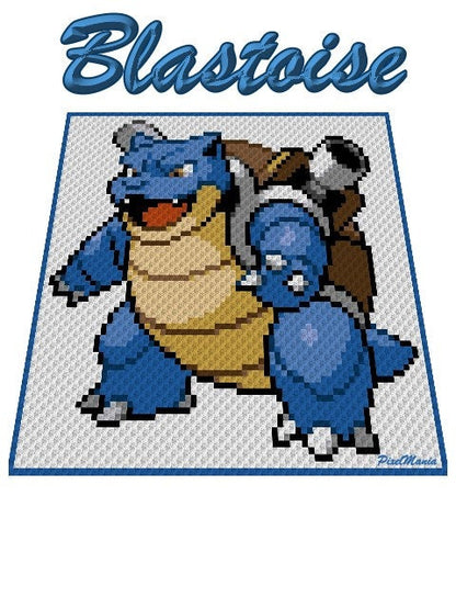 BUNDLE - Schiggy, Schillok, Turtok - POKÉMON inspirierte C2C - Häkelmuster
