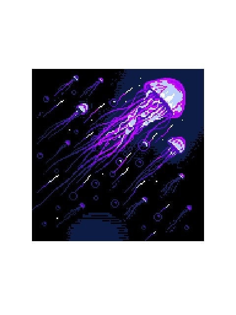 QUALLEN - JELLYFISH, Grafik für Fm Häkeldecke
