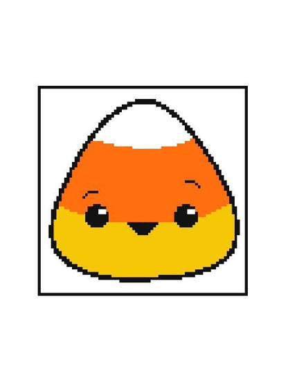 CANDY CORN -  Häkelmuster, Grafik für C2C, Häkeldecke Ecke zu Ecke,  mit geschriebener & Farb-Block Anleitung Zuckerhut, Halloween
