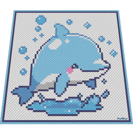 DELFIN, Grafik für C2C Häkeldecke