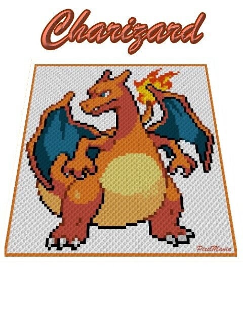 GLURAK - POKÉMON inspirierte C2C - Häkelmuster