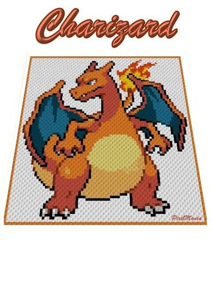 GLURAK - POKÉMON inspirierte C2C - Häkelmuster