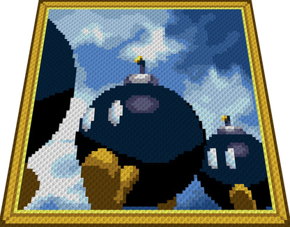 BOMB OMBS BATTLEFIELD - inspiriertes C2C Häkelmuster