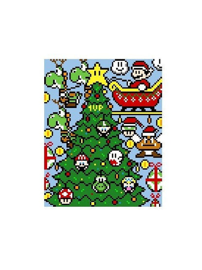 Christmas with MARIO inspirierte Decke - Häkelmuster, Grafik für SC, Häkeldecke dc hdc,  mit geschr. & Farb-Block Anleitung