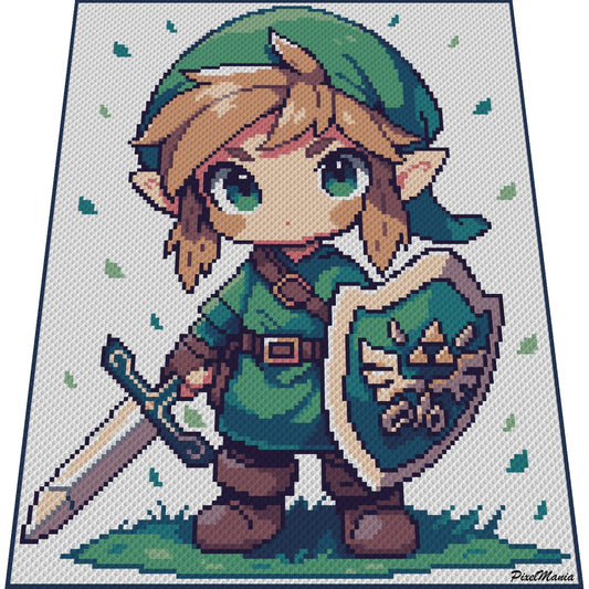 LINK - The Legend of Zelda inspirierte Decke, Grafik für C2C,