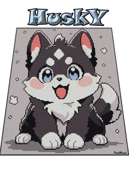 HUSKY, graphic for C2C crochet blanket