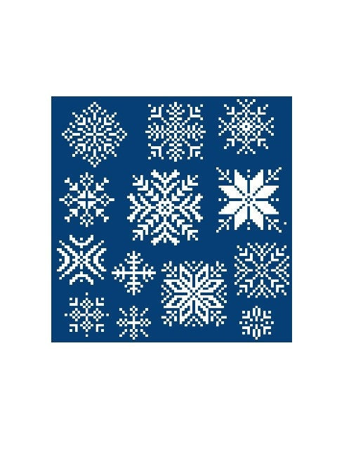 13 SCHNEEFLOCKEN - Häkelmuster, Grafik für C2C, Häkeldecke, Kissen, Poncho, Schal, Tasche Ecke zu Ecke, geschriebene & Farb-Block Anleitung