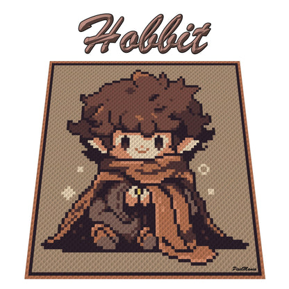 HOBBIT, graphic for C2C crochet blanket