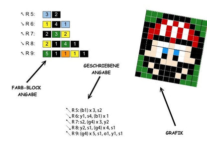 Christmas with MARIO inspirierte Decke - Häkelmuster, Grafik für C2C, Häkeldecke Ecke zu Ecke,  mit geschr. & Farb-Block Anleitung