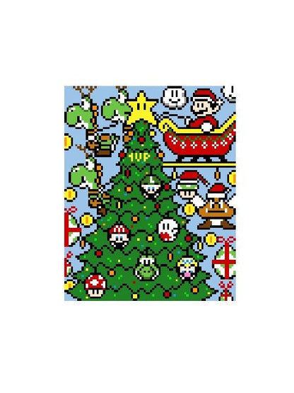 Christmas with MARIO inspirierte Decke - Häkelmuster, Grafik für C2C, Häkeldecke Ecke zu Ecke,  mit geschr. & Farb-Block Anleitung
