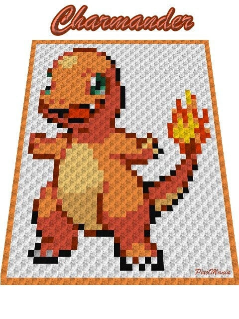 GLUMANDA - POKÉMON inspirierte C2C - Häkelmuster
