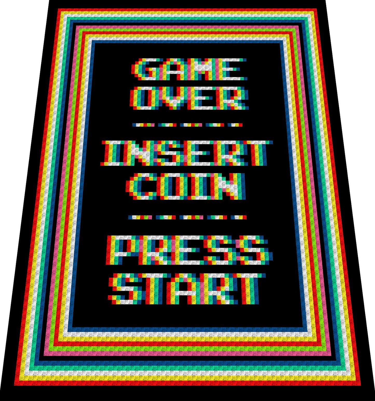 GAME OVER 2 -  Häkelmuster, Grafik für C2C Häkeldecke Ecke zu Ecke,  mit geschriebener & Farb-Block Anleitung, Gamerdecke, Gaming Accessoire