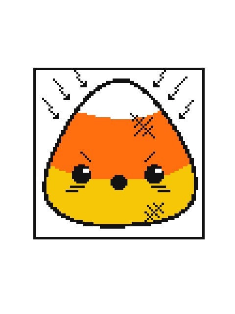 CAN-GRY CORN -  Häkelmuster, Grafik für C2C, Häkeldecke Ecke zu Ecke,  mit geschriebener & Farb-Block Anleitung Zuckerhut, Halloween