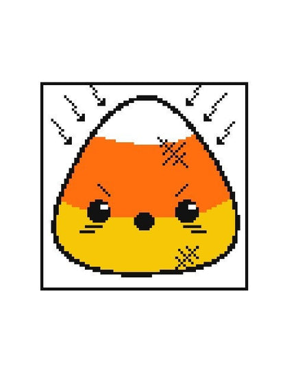 CAN-GRY CORN -  Häkelmuster, Grafik für C2C, Häkeldecke Ecke zu Ecke,  mit geschriebener & Farb-Block Anleitung Zuckerhut, Halloween