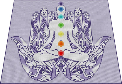 CHAKRAS - HAMSA, Grafik für C2C & mini C2C Häkeldecke