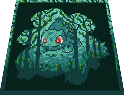 BISASAM in BISAFLOR SILHOUETTE - Pokémon inspirierte c2c - Häkelmuster