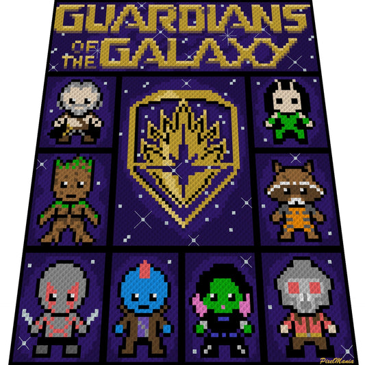GUARDIANS of the GALAXY - c2c crochet pattern
