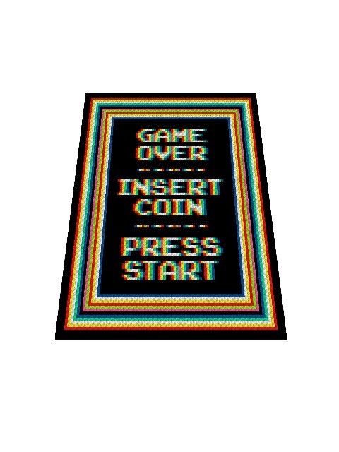 GAME OVER 2 -  Häkelmuster, Grafik für C2C Häkeldecke Ecke zu Ecke,  mit geschriebener & Farb-Block Anleitung, Gamerdecke, Gaming Accessoire