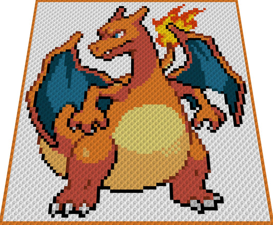 GLURAK - POKÉMON inspirierte C2C - Häkelmuster