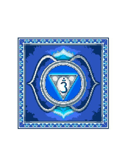AJNA CHAKRA - drittes Auge -Grafik für C2C Häkeldecke Ecke zu Ecke, Häkelmuster mit geschriebener & Farb-Block Anleitung für Engelsdecke