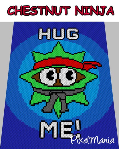 ChestNUT NINJA, Häkelmuster, Grafik für C2C, Häkeldecke Ecke zu Ecke,  mit Anleitung