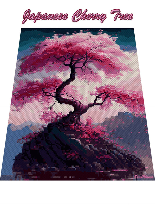 JAPANISCHER KIRSCHBAUM, Grafik für C2C Häkeldecke
