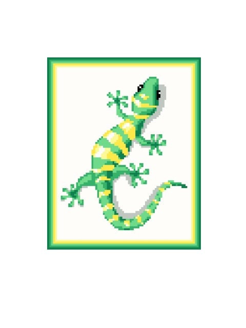 GECKO - Häkelmuster, Grafik für C2C, Häkeldecke Ecke zu Ecke,  mit geschriebener & Farb-Block Anleitung