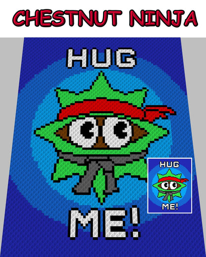 ChestNUT NINJA, Häkelmuster, Grafik für C2C, Häkeldecke Ecke zu Ecke,  mit Anleitung