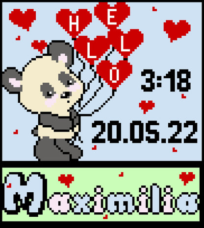 HELLO BABY - PANDA, Graphic for C2C Baby Blanket, Newborn Crochet Blanket Corner to Corner, with Written & Color Block Instructions