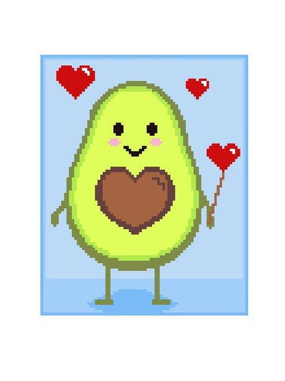 AVOCADO BOY, Häkelmuster, Grafik für C2C, Häkeldecke Ecke zu Ecke,  mit geschriebener & Farb-Block Anleitung