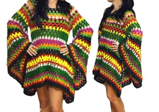 e-Book * hiPPie DRESS - TUNIC * Crochet pattern, pdf-file, Crochet DRESS, Granny Square,