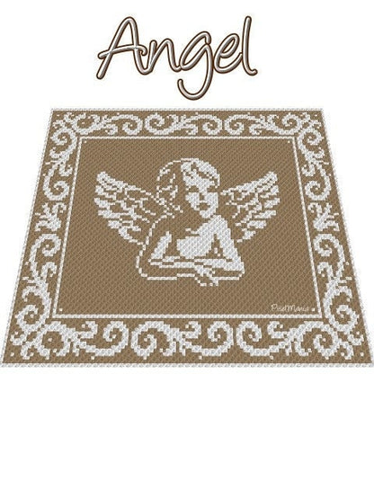 ANGEL -Graphic for Fm Crochet Blanket, Crochet Pattern with Written & Color Block Instructions for Angel Blanket