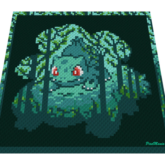 BISASAM in BISAFLOR SILHOUETTE - Pokémon inspirierte c2c - Häkelmuster